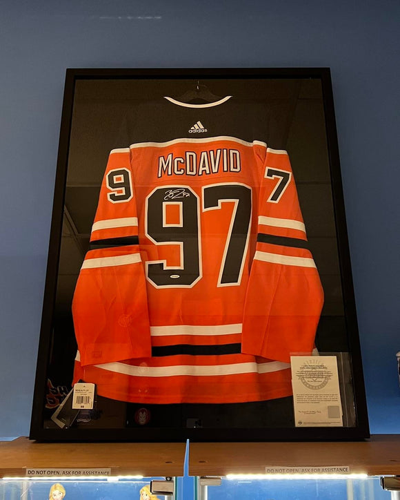 Upper Deck Connor McDavid Signed Jersey with Frame