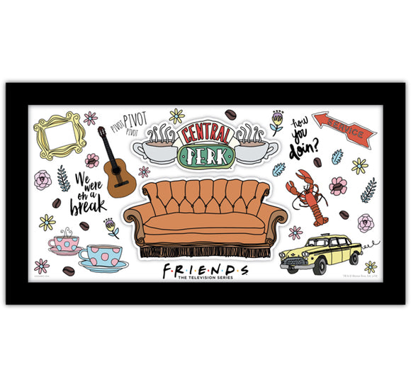 Friends - Doodle Icons 10x18 Wall Art