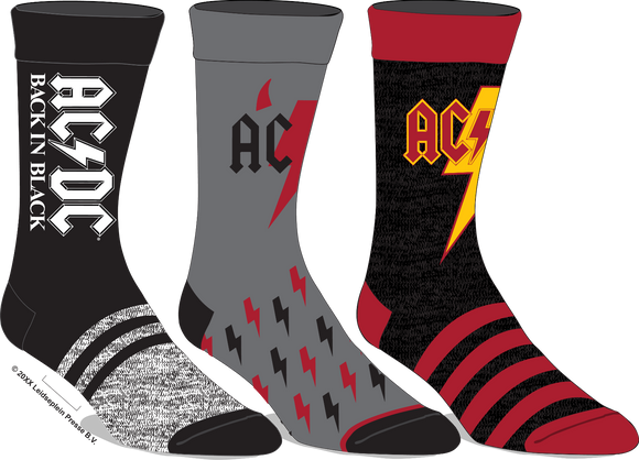 AC/DC 3pk Crew Sock Set