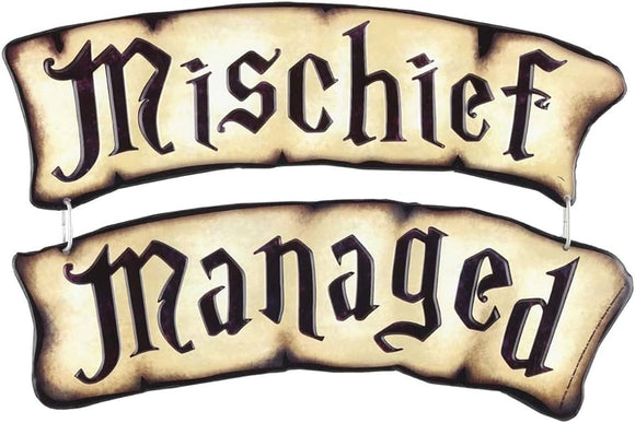 Harry Potter Mischief Managed Embossed Metal Sign