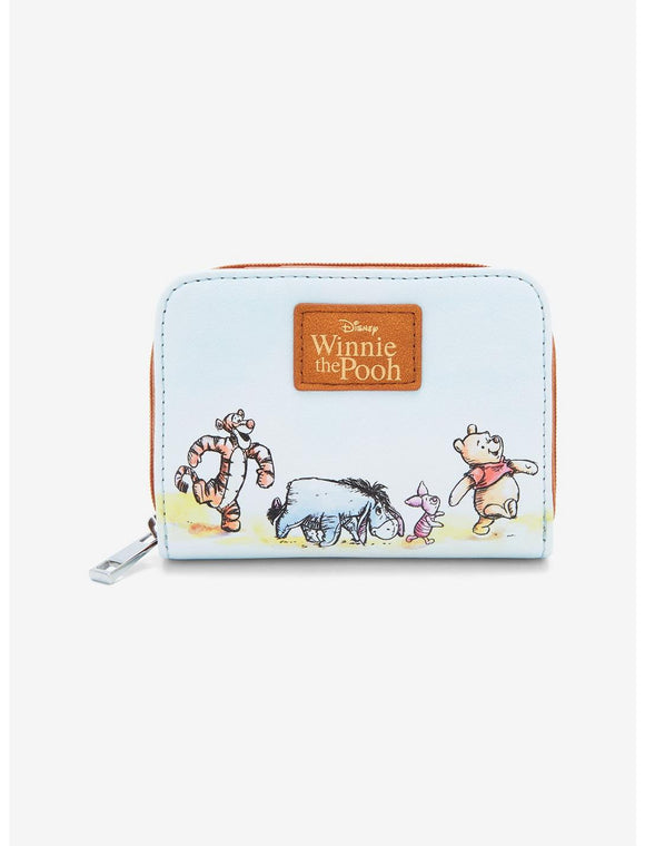 Winnie the Pooh Group Watercolour Mini Zipper Wallet