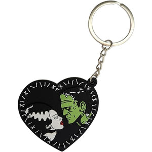 Bride & Frankenstein Heart Keychain