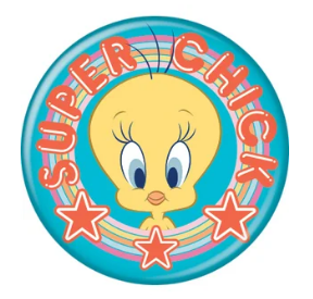 Looney Tunes Tweety Super Chick Button