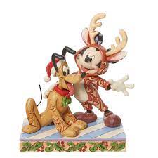 Reindeer Mickey Mouse with Pluto Santa Jim Shore