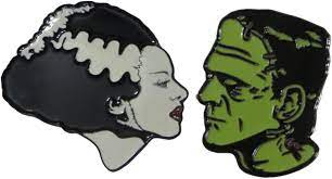 Bride & Frankenstein Enamel Pin Set