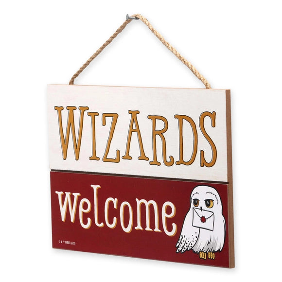 Harry Potter Wizards Welcome Hanging Wood Wall Decor