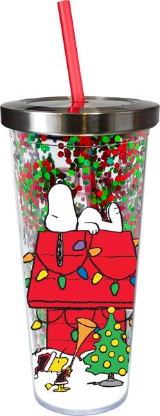 Peanuts Snoopy Christmas Glitter Tumbler
