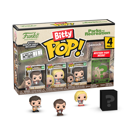 Bitty POP! Parks & Rec Ron Swanson, Leslie Knope, Andy Dwyer