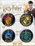 Harry Potter Crests 4pc Button Set