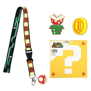 Super Mario Lanyard & Lapel Pins Gift Box