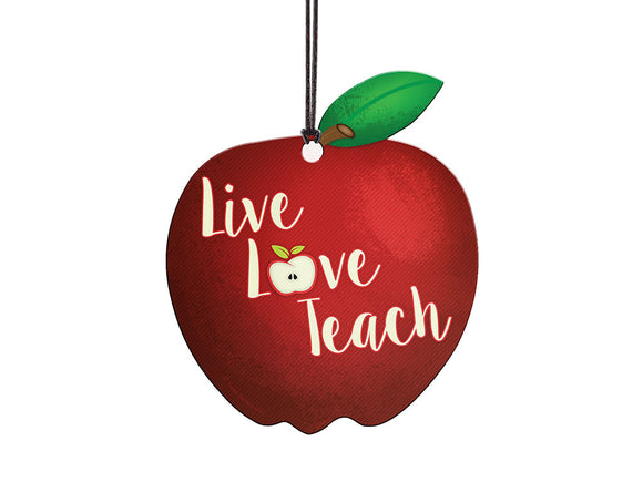 Live Love Teach Apple Acrylic Ornament