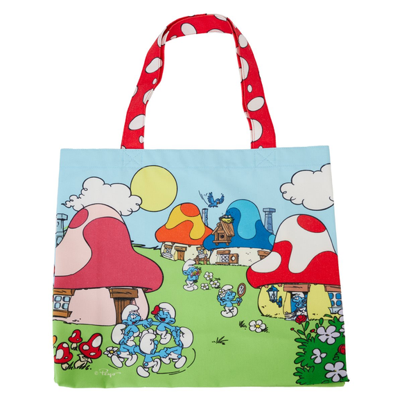 Loungefly Smurfs Village Life Canvas Tote Bag