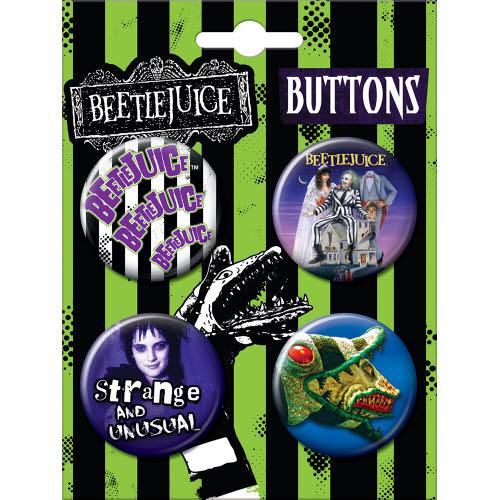 Beetlejuice 4pc Button Set