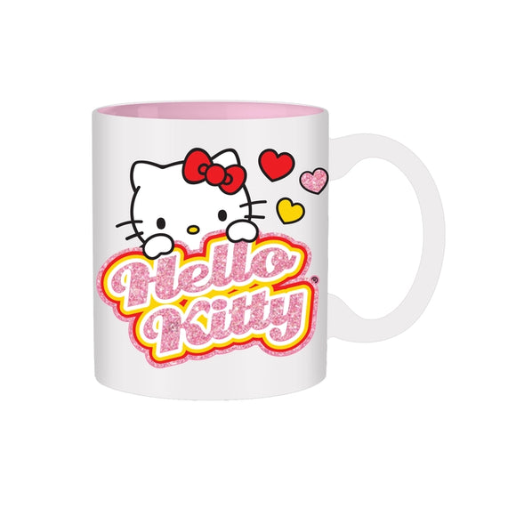Hello Kitty 18oz Peaking Name Glitter Mug