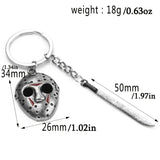 HORROR Mask & Dagger Metal Keychain