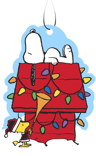 Peanuts Snoopy on House Christmas 3pk Air Freshener (Pine Scent)