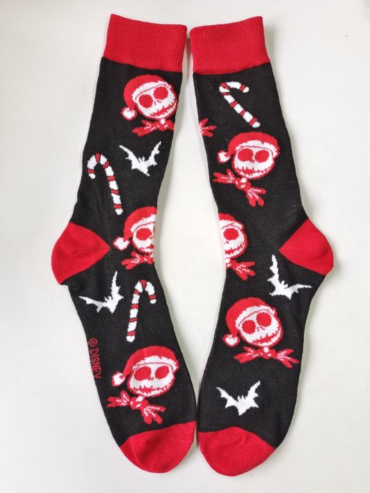 Nightmare Before Christmas Jack & Candy Cane Crew Socks
