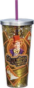 Willy Wonka 32oz Sticker Print Glitter Cup