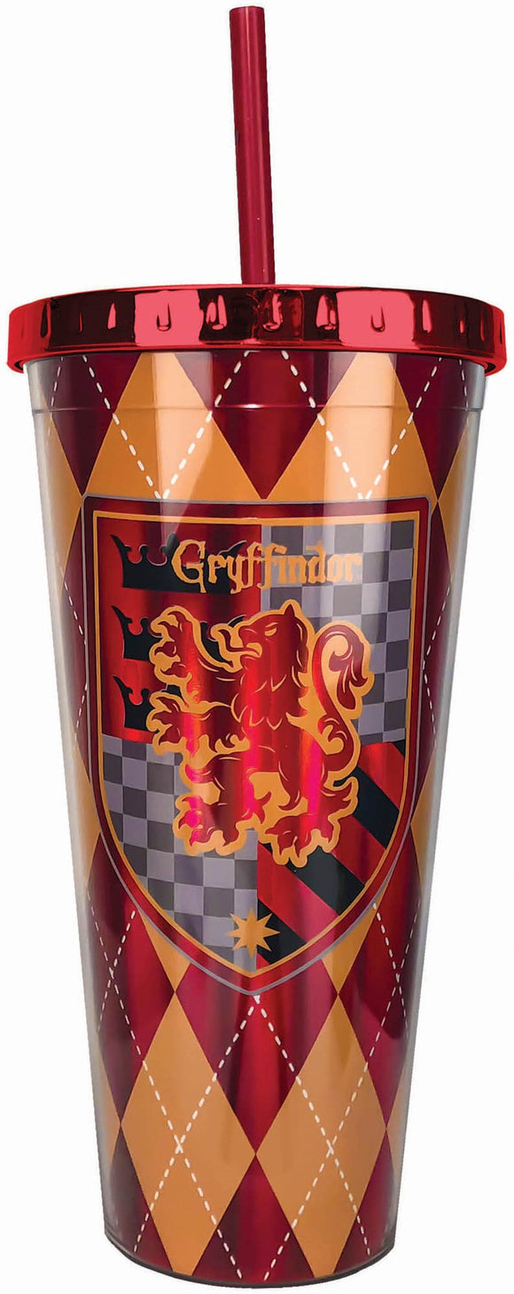 Harry Potter - Gryffindor Foil Cup with Straw