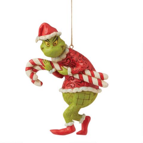 The Grinch Stealing Candy Canes Jim Shore Ornament