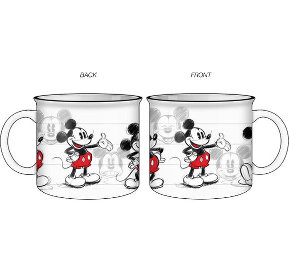 Mickey Mouse Sketch Lineup 20oz Ceramic Camper Mug