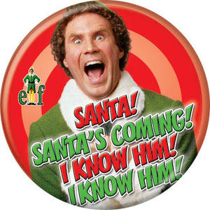 Elf "Santa's Coming" Button