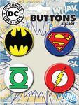 DC Logos 4pc Button Set