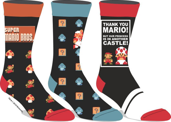 Super Mario - Classic 3pk Socks