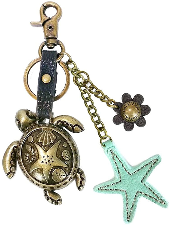 Turtle & Starfish Keychain