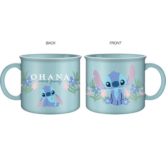 Stitch Ohana Sitting Floral 20oz Ceramic Camper Mug
