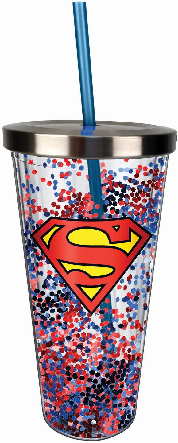 Superman Acrylic Glitter Cup
