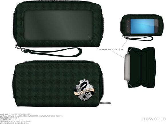 Harry Potter - Slytherin Houndstooth with Crest Wallet
