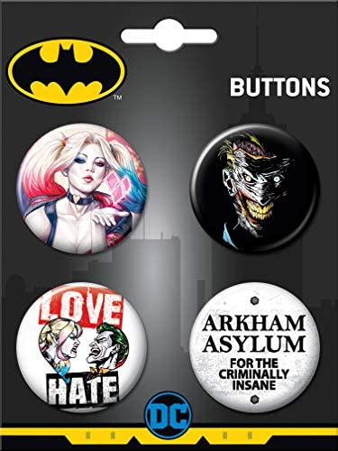 DC Harley & Joker 4pc Button Set
