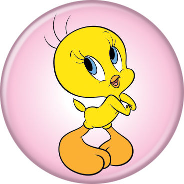 Looney Tunes - Tweety Bird on Pink Button