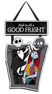 Nightmare Before Christmas Group Grave 5x10" Hanging Sign