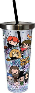 Harry Potter Chibi Glitter Cup with Straw