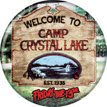Friday The 13th - Camp Crystal Lake Sign Button
