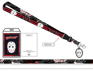 Friday the 13th Black & Red Striped Lanyard
