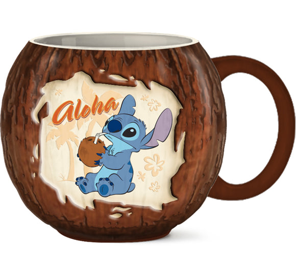 Stitch Aloha Ceramic Coconut 3D Sculpted Mug