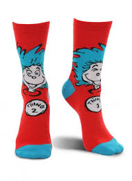 Dr.Seuss - Thing 1 & Thing 2 Crew Socks