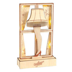 Christmas Story - Light Up Leg Lamp Wooden Centerpiece