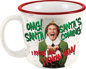 Elf "Omg Santa's Coming" Ceramic Camper Mug