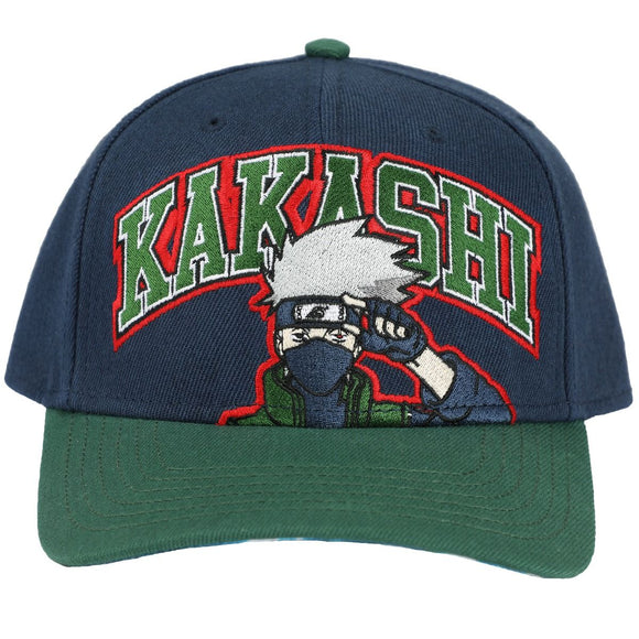 Naruto - Kakashi Flat Embroid Precurve Cap Green Black