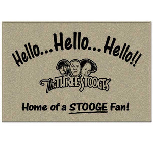 Three Stooges Hello Door Mat - Size 27" Wide x 18" High