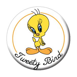 Looney Tunes Tweety on White Button
