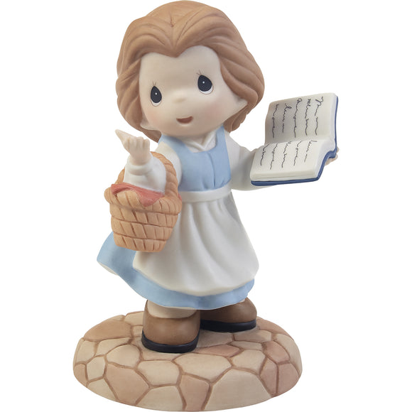 Beauty & the Beast - Belle in Blue Dress with Book Precious Moments