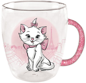 Aristocats - Marie in Paris 14oz Glass Mug with Glitter Handle