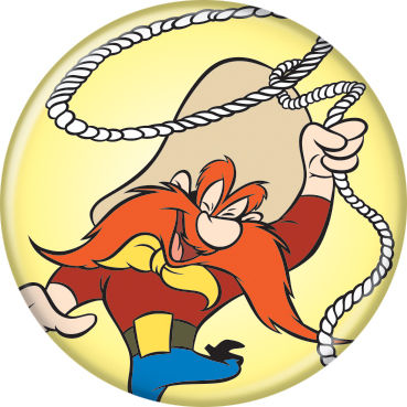 Looney Tunes - Yosemite Sam on Yellow Button
